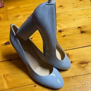 Nine West Sky Blue Patent Heels